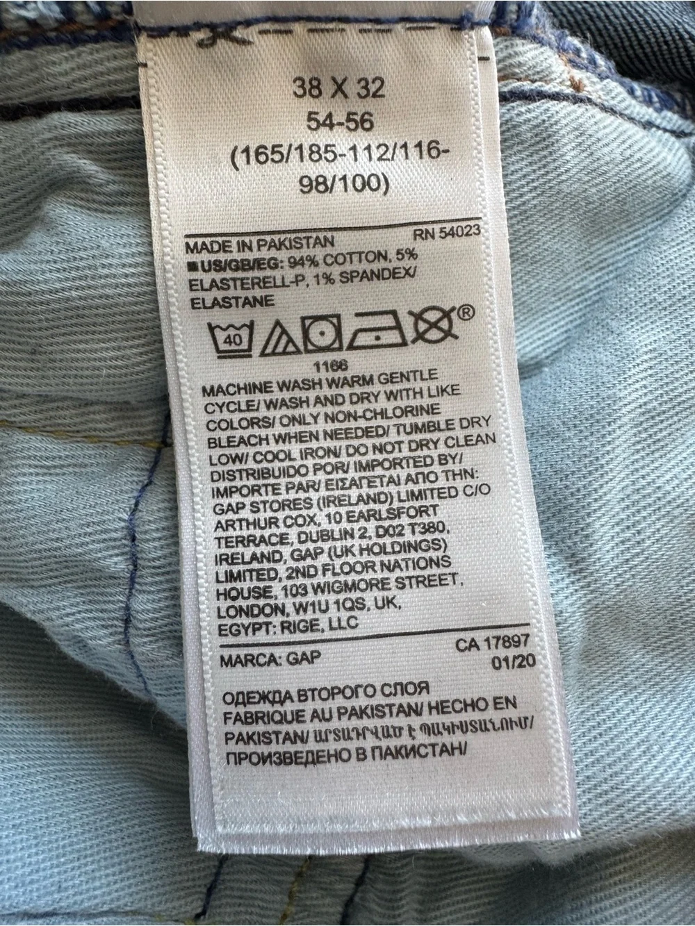 GAP Slim Straight Worn Dark Blue Denim Stretch Cotton Jeans
